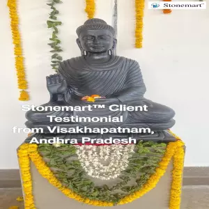 Client Testimonial Of 3 Feet Black Marble Buddha Sculpture From Visakhapatnam, Andhra Pradesh