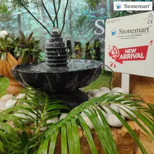 21 Inch, 80 Kg Granite Urli Cum Fountain
