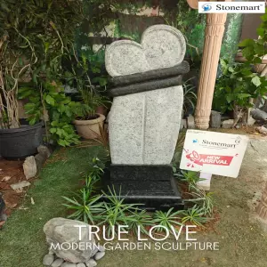 41 Inch Granite Modern Abstract Sculpture 'True Love' For Garden, Patio, Foyer, Poolside