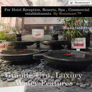 Sold To A Wellness Retreat, Dharana At Shillim, Maharashtra - Big Size Hand Carved Granite Urlis And Water Fountains