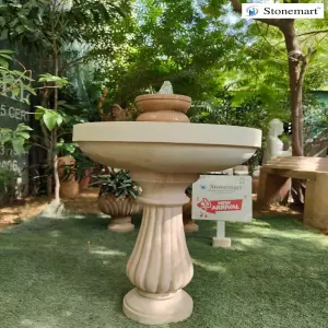 2 Feet, 60 Kg Sandstone Birdbath Cum Water Feature