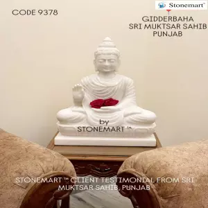 Client Testimonial Of 2 Feet Marble Buddha Sculpture From Sri Muktsar Sahib, Punjab