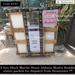 Black Buddha Statue Packed For Shipment To Kasaragod, Kerala