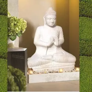 Available Mint Sandstone 5 Feet Buddha Stone Statue