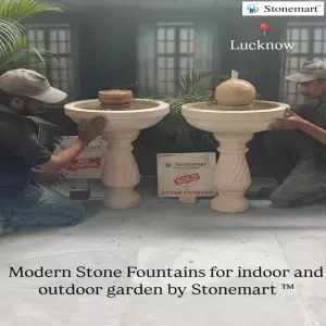 Only One Available - Medium Size Modern Stone Water Fountains For Home And Garden