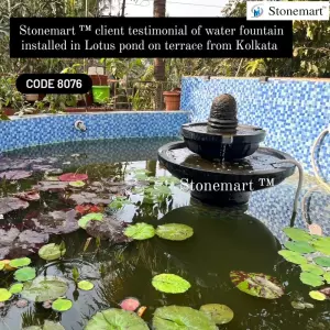 Client Testimonial Of Fountain Installed On The Terrace In Lotus Pond From Kolkata, West Bengal