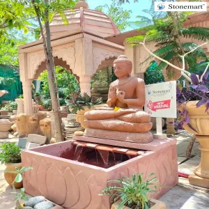 Buddha Fountain With Fish Pond