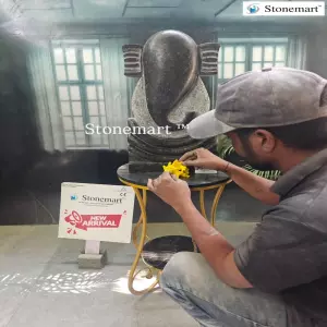 21 Inch, 40 Kg Modern Abstract Ganesha Sculpture Out Of Granite For Home And Garden Decor