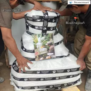 Marble Garden Buddha Sculpture Packaging In Progress For Shipment To Rudrapur, Uttarakhand
