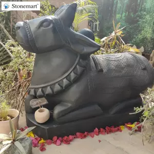 2.5 Feet Marble Nandi Statue