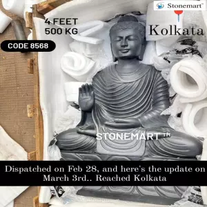 Client Testimonial Of 4 Feet Black Stone Buddha Sculpture From Kolkata, West Bengal