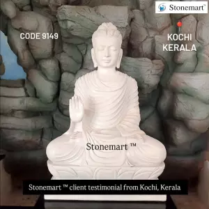 Client Testimonial Of 3 Feet Marble Buddha Statue From Kochi, Kerala