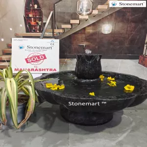 Sold To Nagpur, Maharashtra - Handcrafted Granite Indoor Floral Water Feature