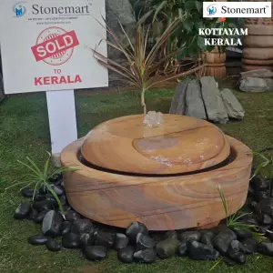 Sold To Kottayam, Kerala - Handcrafted Stylish Millstone Water Fountain