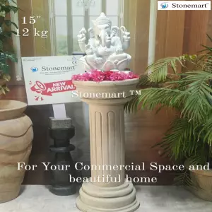 White Marble Lord Ganesha Idol In 15 Inch, 12 Kg For Home Temple