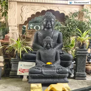 Available - 5 Feet, 800 Kg And 3 Feet, 180 Kg Black Marble Buddha Stone Statue For Home And Garden