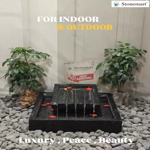 Handcrafted Modern Granite Waterfall Fountain