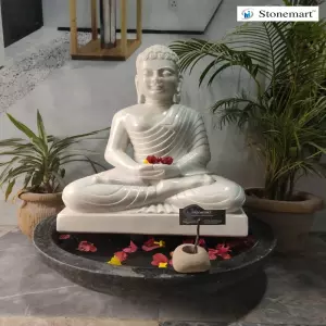 Sold 2 Feet Marble Buddha Statue In Dhyana Mudra