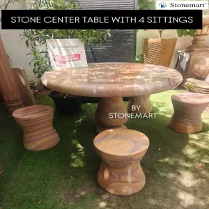 Handcrafted Set Of Modern 4 Sittings With Center Table For Outdoor