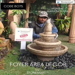Sold To Mumbai, Maharashtra - Modern 3 Tier Cascading Granite Water Fountain For Home And Garden