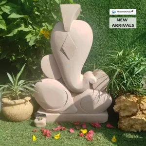 40*21*9 Inches Modern Art Lord Ganesha Stone Statue