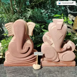 Geru Color Modern Abstract Stone Ganesha Sculptures For Garden