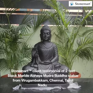 Client Testimonial Of 2 Feet Black Marble Buddha Statue From Chennai, Tamil Nadu