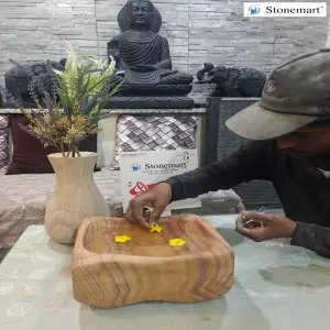 Natural Sandstone Urli Bowl For Modern Interiors