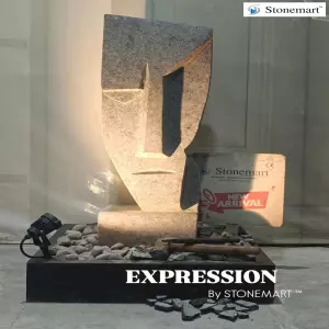 Handcrafted Modern Abstract Granite Sculpture - Expression