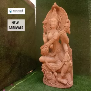Sold To Satara, Maharashtra 5.5 Feet Goddess Saraswati Statue