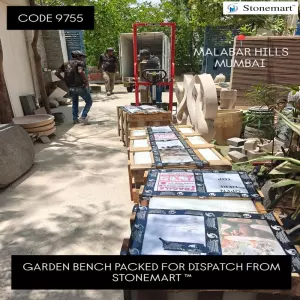 Natural Stone Garden Furniture Set Packed For Shipment To Mumbai, Maharashtra