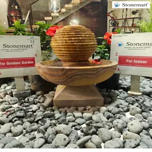 22 Inch, 50 Kg Sandstone Sphere Water Fountain For Home And Garden