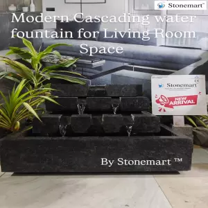 Modern Cascading Granite Waterfall Fountain For Luxury Living Room Space