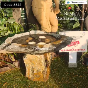 Sold To Nashik, Maharashtra - Pure Natural Stone Birdbath Water Fountain For Outdoor
