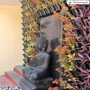 Client Testimonial Of Big Size Granite Buddha Fountain From Indian Air Force Station, Rajasthan
