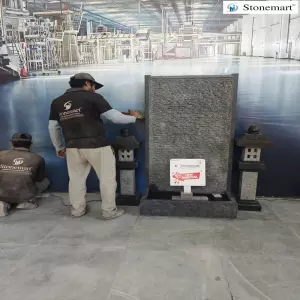 Handcrafted Big Size Modern Standalone Ribbed Granite Waterfall For Home And Garden