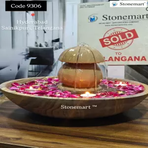 Sold To Hyderabad, Telangana - Small Natural Stone Table Top Water Fountain