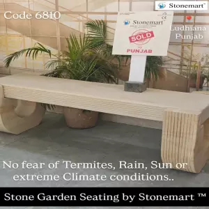 Sold To Ludhiana, Punjab - Stone Garden Bench For Balcony, Garden, And Terrace
