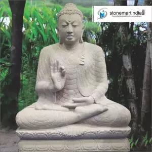Sold 3 Feet Vitarka Mudra Buddha Stone Statue