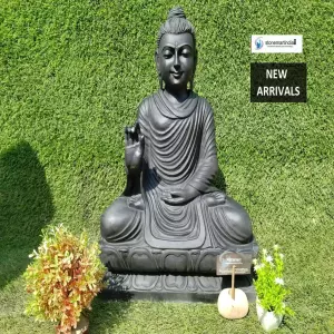 Sold 2 Feet Abhaya Mudra Black Buddha Statue