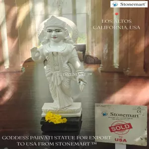 Sold To Los Altos, California, Usa - Maa Parvati Stone Statue For Temple