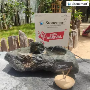 Sold To New Delhi Natural Rock Urli Fountain Cum Birdbath