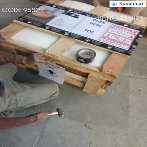 Packing Contemporary Stone Fountain For Shipping To Bengaluru, Karnataka