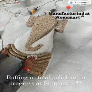 Polishing Beautiful Granite Ganesha Abstract Statue Perfect For Indoor And Outdoor