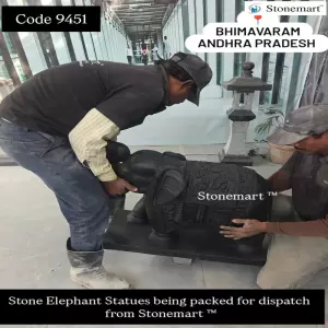 Packing 2.5 Feet Marble Elephant Statues For Shipping To Asr Nagar, Bhimavaram, Andhra Pradesh
