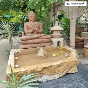 Dharmachakra Mudra Stone Buddha Fountain