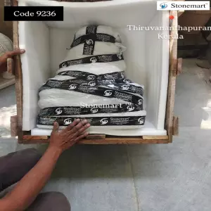 2 Feet Serene Marble Buddha Idol Packed For Shipment To Thiruvananthapuram, Kerala