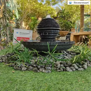 26 Inch Granite Sphere Water Fountain For Indoor And Outdoor