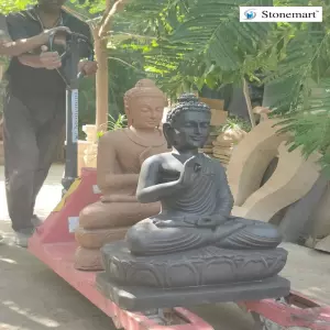 Sold To Trivandrum, Kerala 2.5 Feet And 32 Inch Stone Buddha Statue