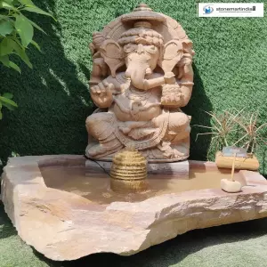 Sold Stone Ganesha With Water Feature
